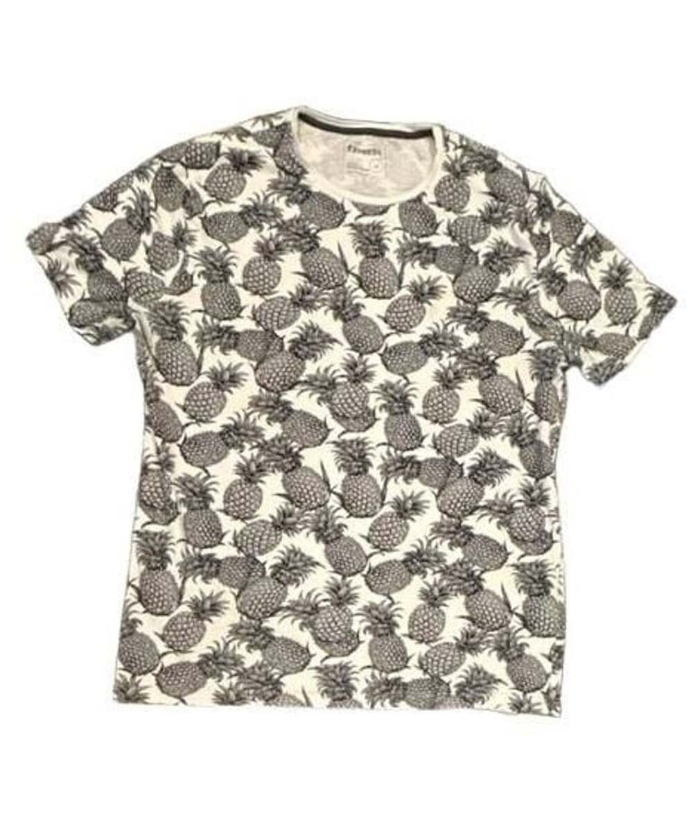 Express Pineapple Print Stretch T-Shirt Size Large White